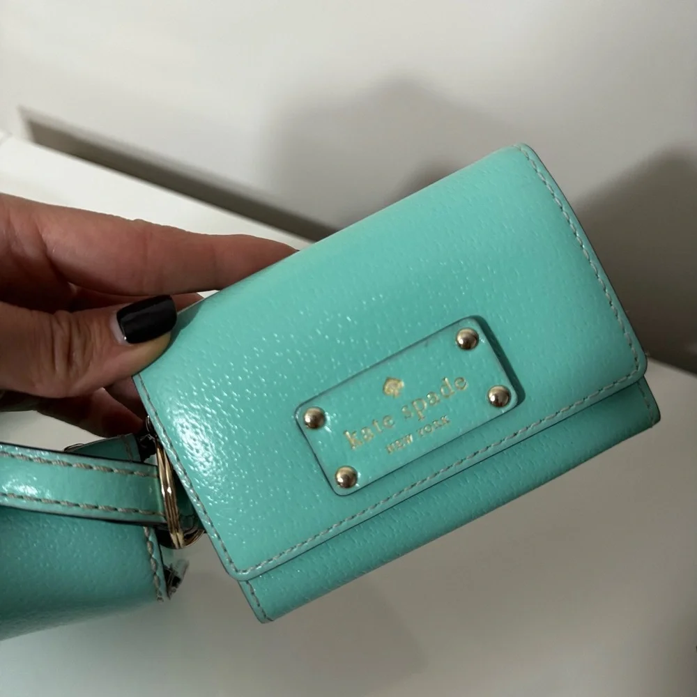 Kate Spade -‎ Tiffany Blue Crossbody & Wallet Set, RARE